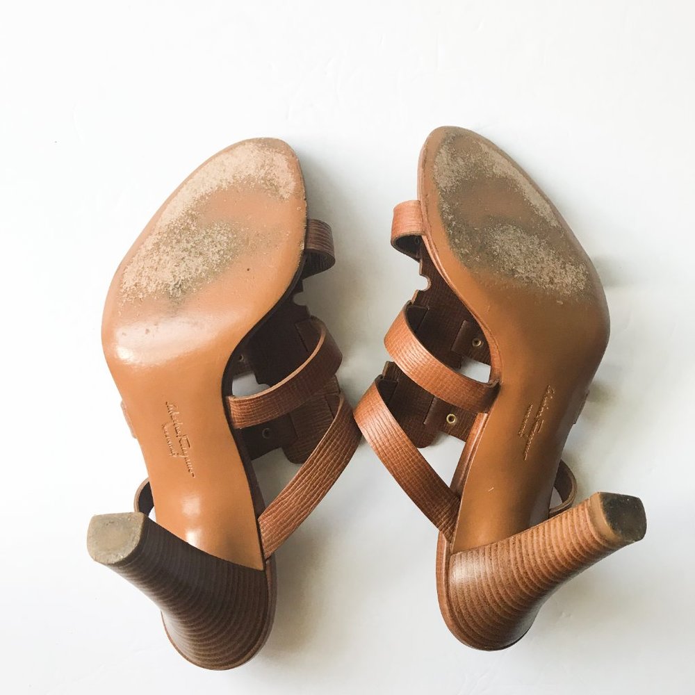 Salvatore Ferragamo 3-Buckle Heel Sandals - Picture 8 of 9